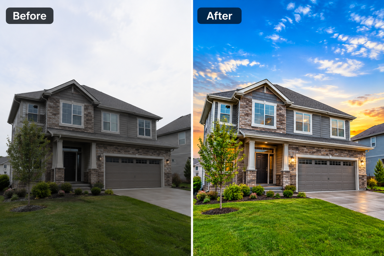 Real Estate Photo Editing example