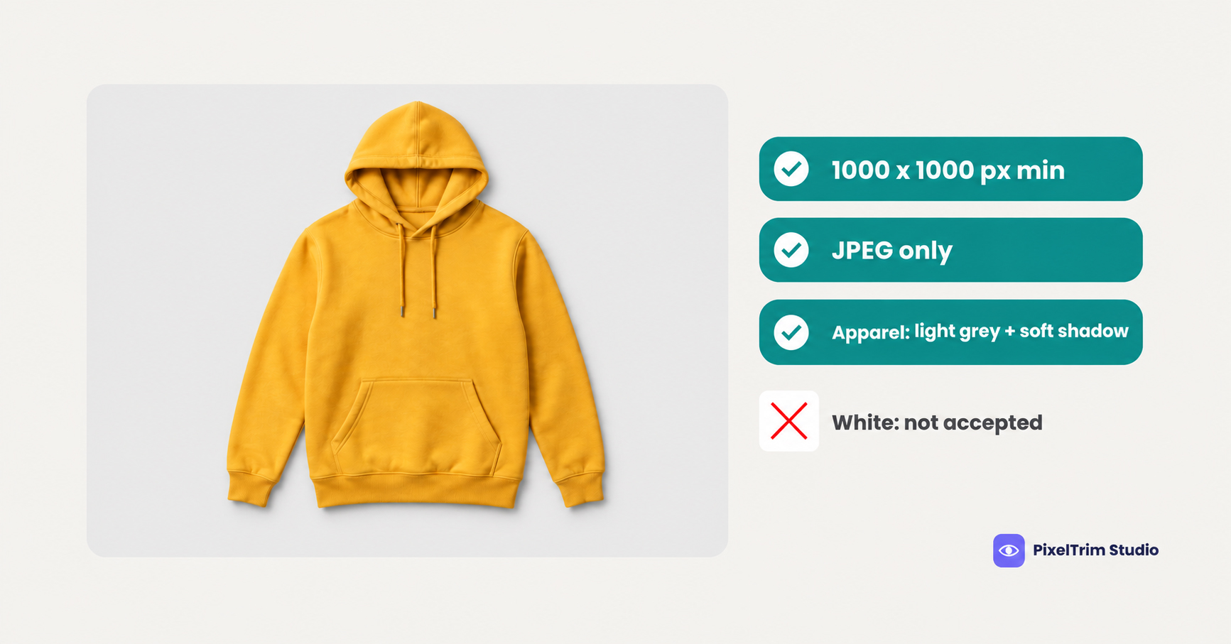 Flipkart Image Requirements: 1000 px, JPEG, Grey for Apparel